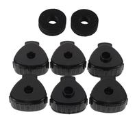 TIDTALEO 6pcs Quick Release Drum Cymbal Nuts for Drum Kits and Splash Cymbals, Black Plastic Triangular Caps with Black Cotton Cushions, Featuring Quick Installation and Enhanced Stability