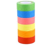 TIDTALEO 6pcs Washi Masking Tape Set 24mm X 12m Each, Rubber Material, Sticks Well and Easy to Peel, for Naming and Organizing Crafts and Scrapbooking Projects Random Color