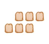 TIDTALEO 6pcs Yellow Polyester Cleaning Cloths for Kitchen Dishes and Utensils High Water Absorption Removes Oil and Dirt Non-scratch Bread Shaped Dish Towels for Washing and Tableware