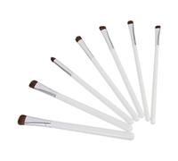TIDTALEO 7pcs Eyeshadow Brush Set for Professionals and Beginners, White Wood and Aluminium Handles with Soft Horsehair, for Blending Eyeshadow and Eye Makeup Application