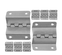 TIDTALEO 8pcs 4-Hole Four-fold Metal Hinges 180° Right Angle Folding Cabinet Door Hinges Stainless Steel Home Hardware for Furniture and Garage Doors