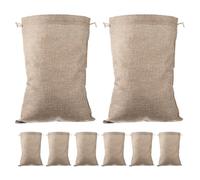 TIDTALEO 8pcs Khaki Garlic Bag Burlap Drawstring Vegetable Storage Bags for Sorting and Arranging Small Objects with Breathable Fabric Suitable for Home and Outdoor Use
