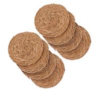 TIDTALEO 8pcs round Straw Coasters for Coffee Mugs Heat-resistant Woven Drink Mats with Insulation Feature, Easy to Clean Minimalist Placemats for Dining and Coffee Table Use