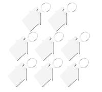 TIDTALEO 8pcs Unfinished House Shaped Sublimation Keychain Blanks for DIY Crafting Lightweight Key Ring Decor with Jump Rings and School Prizes
