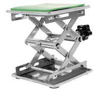TIDTALEO Adjustable Stainless Steel Laboratory Jack Stand Small Lifting Platform Table with Rust Surface and Non Slip Pads for Physics Chemistry Experiments