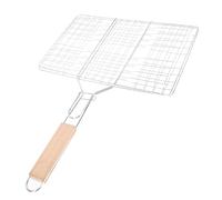 TIDTALEO Barbecue Grilling Basket Large Fish Grill Mesh Rack for Outdoor Bbq with Smooth Surface Easy-clean Design Suitable for Steak Vegetables Beef and More Lightweight Random Color