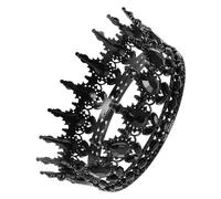 TIDTALEO Baroque Black Queen Crown Rhinestone Bridal Headpiece Vintage Gothic Tiaras for Wedding Birthday Prom Fancy Dress Events