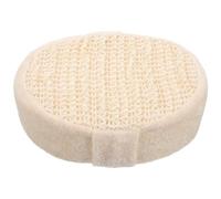 TIDTALEO Beige Cotton Linen Bath Sponge Pad Body Scrubber Exfoliating Tool to Promote Circulation for Bath Time and Daily Use