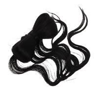 TIDTALEO Black Braided Ponytail Extension Clip High Temperature Wire and Plastic Material with Elegant Bowknot, Comfortable and Safe Hairpiece for Women for Parties and Stage