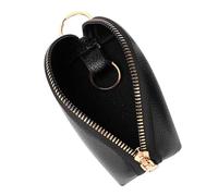 TIDTALEO Black Pu Leather Car Key Holder with Comfortable Touch and Zinc Alloy Key Ring with Pocket for Keeping Change for Men’s Daily Use