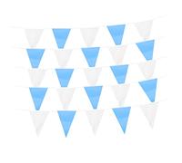 TIDTALEO Blue and White Checkered Triangle Bunting Banner Polyester Beer Festival Decoration for Oktoberfest Party Indoor Outdoor Germany Festival Garland Garland for Masquerade and Home