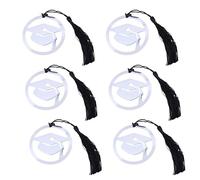 TIDTALEO Bookmarks, Stainless Steel 12pcs Doctoral Shaped with Black Tassel Silver Metal Page Markers Easy Page Marking for Graduation for Students and Readers