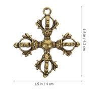 TIDTALEO Brass Vajra Pendant Cross Ornament Retro Religious Keychain Accessory for DIY Crafts High-class Brass with Hanging Compact for Multipurpose Decoration