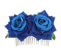 TIDTALEO Bridal Hair Accessory Fabric and Metal Material, Easy to Use Elegant Blue Rose Floral Hair Comb for Women for Wedding and Party