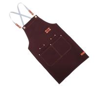 TIDTALEO Canvas Apron with Multiple Pockets Adjustable Crossback Straps Full Coverage Work Bib for Cooking Baking Picnic and Grill Artists Men Women
