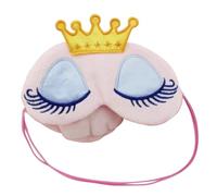TIDTALEO Cartoon Eye Sleeping Mask Pink Coral Fleece Blinder Patch with Elastic Strap for Adults and Encourages Restful Sleep and Relax in Total Darkness for Afternoon Naps and Travel