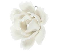 TIDTALEO Ceramic Peony Flower Wall Decor White Middle Handcrafted Sculpture Art Hanging Ornament for Living Home Office Decorative Artificial Bloom
