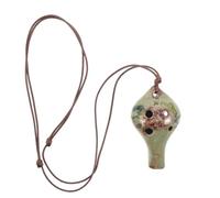 TIDTALEO Ceramics 6 Hole Alto C Ocarina with Vintage Peony Print, Lightweight and Easy to Carry Musical Instrument for Home Practice and Family Music, Beginner Tool