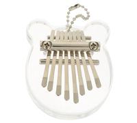 TIDTALEO Clear Kalimba Thumb Piano Bear Shape with Ergonomic Design Transparent Crystal Body for Beginners Family Outdoor School Party Music Instrument