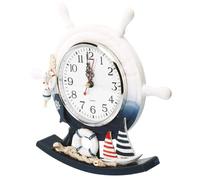 TIDTALEO Creative Mediterranean Style Desktop Clock with Wood Material, Mute Function and Decorative Design, for Bedroom Or Conference Room