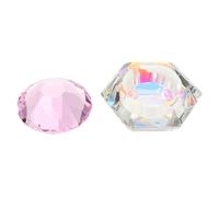 TIDTALEO Crystal Hexagonal Manicure Nail Art Dish with Lid, High Transparency Lotus Flower Glass Dappen Cup for Acrylic Liquid and Powder, Suitable for Home and Professional Salon Use