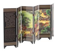 TIDTALEO Decorative Screen Ornaments Chinese Wall Divider Short Room Divider 6 Panel Folding Screen Assorted Color Antique Style Wooden Chinese Style