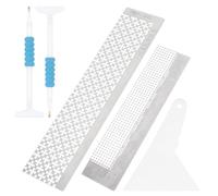 TIDTALEO Diamond Art Tool Ruler Set Accurate Canvas Symbol Fit 5pcs with Plastic and Stainless Steel and Easy to Tear Apart, for DIY Crafting and Mosaic Painting