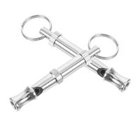 TIDTALEO Dog Training Whistle Silver Metal 2pcs with Lanyard | Loud Blow, Hands Free Use, Pet Owners, Dog Recall Whistle for Training