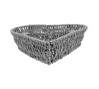 TIDTALEO Elegant Grey Bread Pastry Tray Storage Basket Woven Rattan Mesh Organize Bread Snacks Fruits Home Storage Organizer for Kitchen