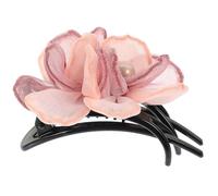 TIDTALEO Elegant Silk Yarn Flower Jaw Alligator Clip for Thick and Thin Hair Comfortable Billed Hair Clip with Strong Hold for Work Party and Daily Styling Plastic Material