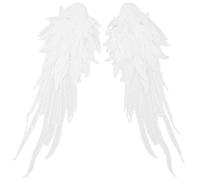 TIDTALEO Elegant Wing Embroidery Lace Appliques 1 Pair Overlapping Petal Layers Sewing Patches for Clothing Crafting and Formal Event Decoration