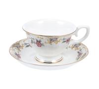TIDTALEO European Style Ceramic Coffee Cup and Saucer Set with Fine Workmanship and Smooth Surface, for Tea and Fruit Juice at Home or Restaurant,