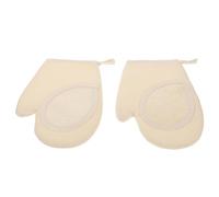 TIDTALEO Exfoliating Gloves with Glove Shape for Shower Use 2pcs Beige Cotton Deep Clean Bath Tools Gentle on Skin, for Legs and Arms Scrubbing