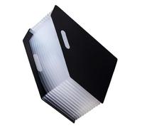 TIDTALEO Expandable A4 Desk File Organizer Rack, Multi-Layer Black Accordion Document Holder with Large Capacity, Desktop Paper File Holder for Office and Home Mail Organization