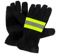 TIDTALEO Fire Resistant Firefighter Work Gloves for Men, Thick Insulation Protective Gloves with Reflective Strip, One Size Suitable for Firefighting and Safety Working Environments