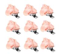TIDTALEO Flower Hair Clips Easy to Use and Won't Cause Damage 10pcs Small Clips for Hair with Pink Rose Shape, Fabric and Zinc Alloy Material for Women Cute Hairpin for Graduation Time