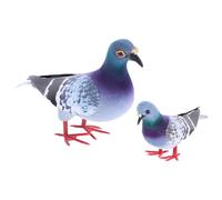 TIDTALEO Garden Decor Artificial Pigeon Sculpture 2Pcs Foam Models Mini Snowflake Grey Random Foot Style Small and Large Sizes for Outdoor Display