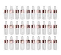 TIDTALEO Glass Dropper Bottles 30pcs 3ml with Leak-proof Tight Seal Refillable Aromatherapy Container for Travel and Crafts for Essential Oil