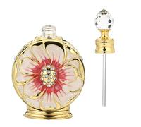 TIDTALEO Glass Essential Oil Bottle with Rose Design Empty Cosmetic Perfume Vials for Aromatherapy Travel and DIY Blending