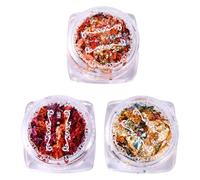 TIDTALEO Gold Foil Flakes Practical and Beautiful Metallic Foil 3 Boxes for Nail Art Decoration in Separate Boxes , for DIY Resin Earrings and Bracelets