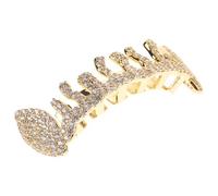TIDTALEO Golden Copper Teeth Grill Cap Unique Irregular Shape with Dazzling Effect and Snug Fit Mouth Jewellery for Men for Rapper Costume and Trendsetters
