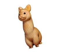 TIDTALEO Hand-carved Wooden Alpaca Ornament Detailed Animal Figurine for Desktop Decor Cozy Home Office Accent Unique Artisan Craft Collectible Lamb Decoration