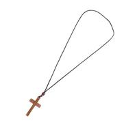 TIDTALEO Handcrafted Wooden Cross Pendant Necklace Religious Crucifix Charm for Car Rearview Mirror Spiritual Peace Symbol Fit Artisan Faith Jewelry for Women Men