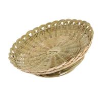 TIDTALEO Handcrafted Woven Fruit Basket with Rustic Aesthetics, Practical Multipurpose Serving Tray for Snacks and Desserts, 27x6.5cm Desktop Plate
