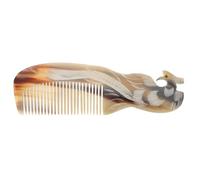 TIDTALEO Handmade Natural Ox Horn Comb for Men and Women Anti-static Smooth Hair Comb Single-sided Engraving Suitable for Daily Hair Care Random Color