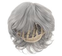 TIDTALEO Heat Resistant Synthetic Hair Water Wave Wig Short Curly Wigs 8.25x5.89x5.50 in Breathable Cap Confidence Booster Old Lady Elegant Fashionable for Old People Costumes for Adults