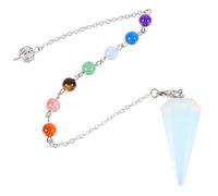 TIDTALEO Hexagonal Crystal Pendulum Pendant Synthetic Opal for Chakra and Reiki Meditation, DIY Crystal Craft for Spiritual Balancing