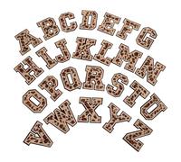 TIDTALEO Iron on Letters Patches Heat Transfer and Sew on Fabric Letters for Clothing and Shoes 26pcs with Lint Material, for Tailor Shop and Clothes Shop Decoration