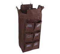 TIDTALEO Janitorial Trolley Bag with 6 Pockets, Oxford Cloth Cleaning Cart Laundry Hamper, Hanging Service Cart Storage Bag for Housekeeping and Waste Collection, 85cm High Double-sided