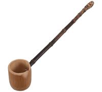 TIDTALEO Japanese Bamboo Scoop Water Ladle Long Handle Multifunctional Tool Natural Bamboo Material Unique Water Scoop Shape for Tea Ceremonies and Outdoor Camping